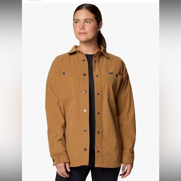 Columbia Jackets & Blazers - Columbia Women's Blue Point Creek Corduroy Shirt Jacket size large Camel Brown